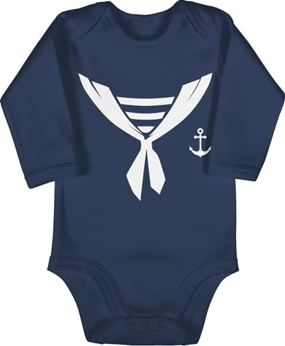 Shirtracer - Baby Body langarm Mädchen Junge - Karneval & Fasching - Seefahrer Halstuch Kostüm