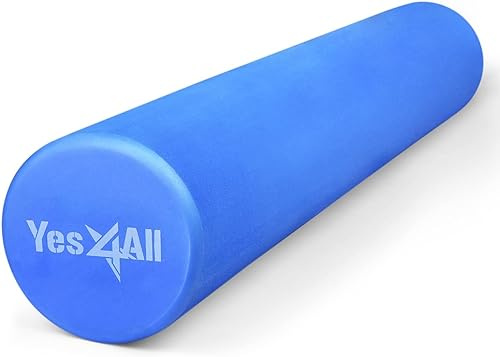Yes4All Foam Roller - Ultra Lightweight Medium Density EVA Fitness Roller 45cm, 90cm Long for Back, Legs, Workouts, Trigger Point Exercise, Gym, Pilates and Yoga, A. Blue