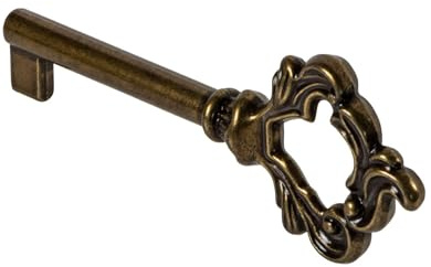 Gedotec Bartschlüssel Metall braun durchgerieben | LUDWIG | 1 Stück - Möbelschlüssel Antik für Schubladen | Halmlänge: 38 mm | Bunt-Bartschlüssel für Möbel-Schloss Ersatz-Schlüssel
