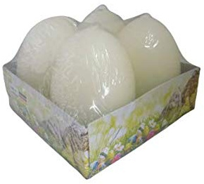 wuselwelt Eierkerzen 4 Stk., Champagner, Unparfümiert, Ostern, Dekoration, Kerze