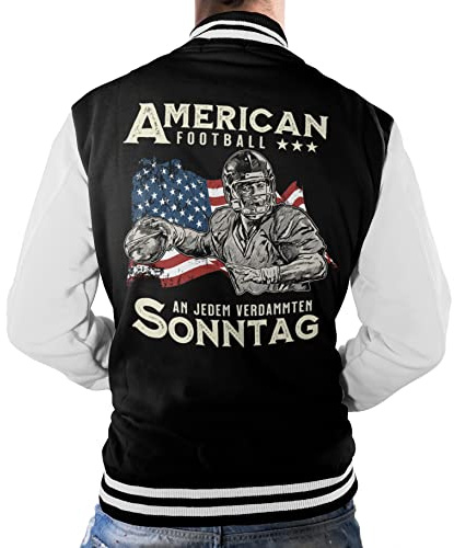 LOBO NEGRO Coole College American Football Baseball Jacke - An jedem verdammten Sonntag