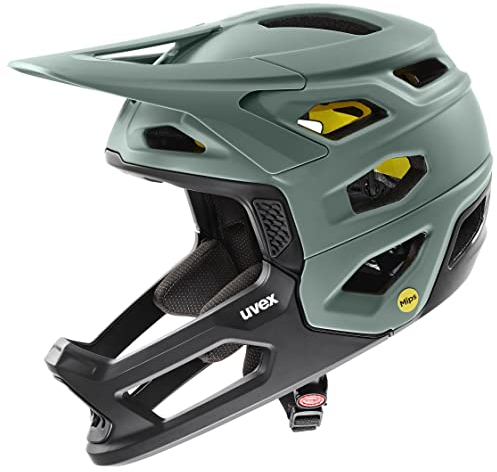 uvex revolt MIPS - extrem leichter MTB-Helm für Damen und Herren - MIPS-Sysytem - optimierte Belüftung - moss green-black matt - 57-61 cm