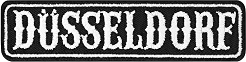 DÜSSELDORF Biker Aufnäher Deutschland Motorrad Club Rankpatch | Applikation zum annähen/aufbügeln |Duisburg Motorcycle MC Abzeichen Aufbügler Stadtname | 100x25mm