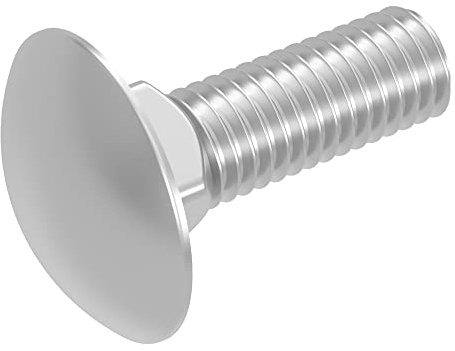SECCARO Tornillo de bloqueo M12 x 40 mm, acero inoxidable V2A VA A2, DIN 603/ISO 8677, cabeza redonda plana con cuello cuadrado, rosca completa, 20 unidades