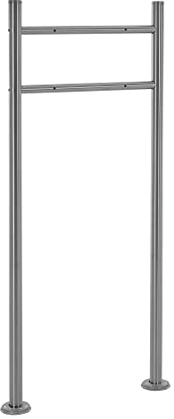 ML-Design Briefkastenständer aus Edelstahl, Silber metallic, Gesamthöhe 120 cm, Rund, Freistehend, Briefkastenpfosten zum Anschrauben, Briefkasten Standfuß Ständer Halterung für Wandbriefkasten