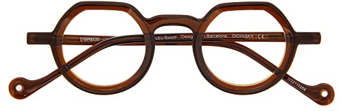DIDINSKY Blaulichtfilter Brille für Damen und Herren. Blaufilter Brille mit stärke oder ohne sehstärke für Gaming oder Pc. Acetate Tempel und Blendschutzgläser. Coffee +2.5 – DIGRECCO