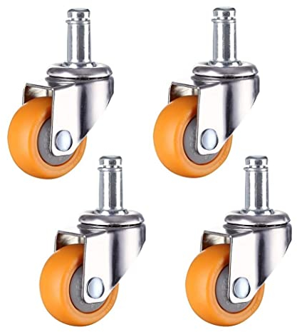 Bürostuhl-Lenkrollen, bewegliche Lenkrollen, Nylon-Lenkrollen, Ersatz-Möbel-Lenkrollen, Rollen für Laufkatzen, Rollen mit Standardschaft, 11 x 22 mm (Farbe: Bremse, Größe: 50 mm/2 Zoll) (Universal 50