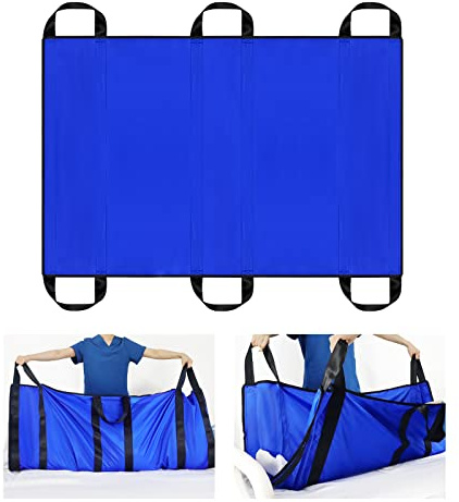 [LOSCHEN] Supporto per il trasferimento del paziente, con manici, adatto per persone in sovrappeso, anziani e pazienti (blu 100 x 147 cm)