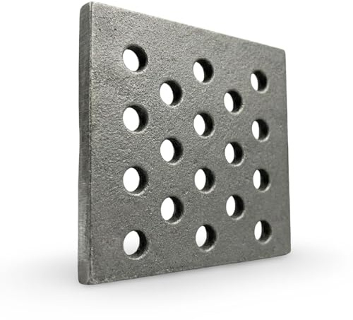 Lunaway Aschegitter aus Gusseisen, 16 x 16 x 1 cm | Hitzebeständiger Gussrost zum Auffangen von Asche Ideal für kleine Kamine, Öfen und Feuerstellen.