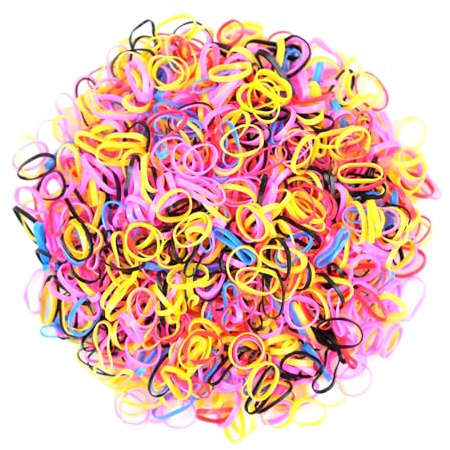 Cooetr Mini Elastique Bands - 1000 Pièces Multicolore à Cheveux pour Coiffure de Mariage, Tresse pour Filles, Femme, Bébé, Enfants