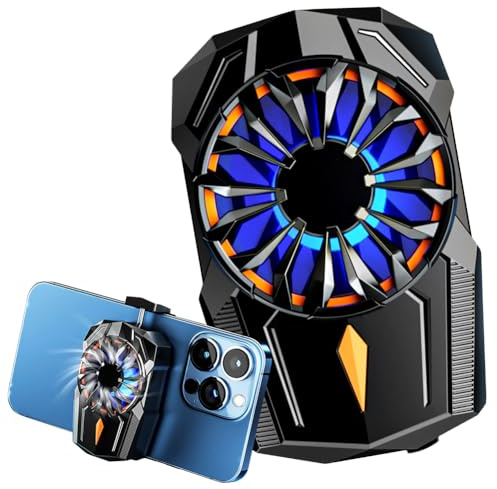 KCJDCDG Mobile Phone Cooler, Phone Cooler for Gaming, Mute Phone Cooling Fan, Portable Radiator Gaming Fast Cooler Mobile Phone Cooling Quiet Fan for iPhone Android Smartphone