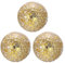 QUARKZMAN 3pz Palle Decorative in Vetro 8cm Sfere Centrotavola Sfere a Mosaico in Vetro per Decorazione Ciotole Vasi Tavolo Pranzo Festa, Tono Oro