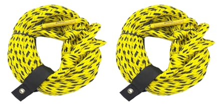 Xptieeck 2Stück 60FT Bootsschleppseile Hochleistungs-Wasserskiseil 1-3 Personen für Schlepprohre,Schleppseil für Kneeboard