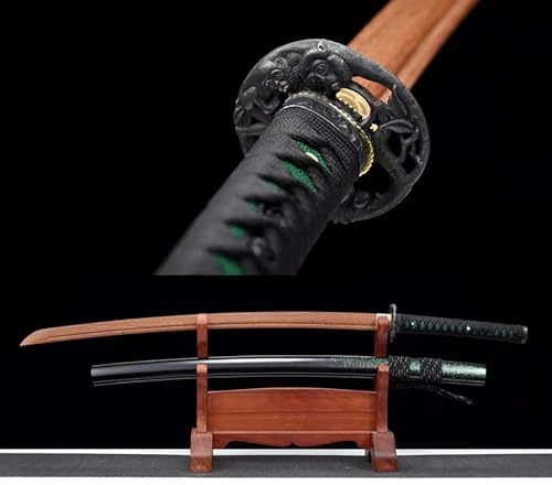 HJHUUA Japanisches Holzschwert + Massivholz-Lackscheide 103 cm,Katana aus natürlichem Palisander,Kendo,handgefertigtes Bokken,für Cosplay,Iaido,Sammeln,Anime,Ausstellen, Kampfsportübungen