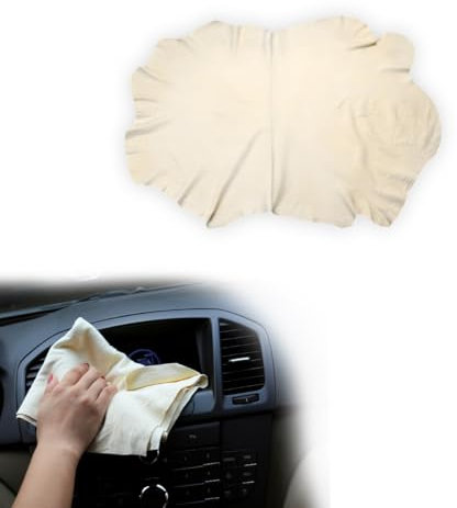 povtii Panno in camoscio per auto, 30 x 39 cm, morbido e antigraffio, panno in camoscio sintetico, super assorbente, riutilizzabile, per la pulizia dell'auto, accessori per auto (piccolo)
