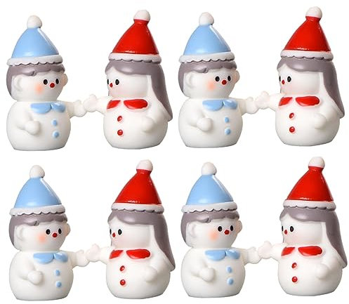 Cabilock 16 STK Schneemann aus Harz stehende Weihnachtsfigur Urlaub Tischdekoration kleine Weihnachtsfigur winterdeko tooniesfiguren raumdeko dekorative Schneemannfiguren Weihnachtshandwerk