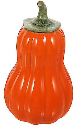 FUNOMOCYA Contenitore A Forma Di Zucca Porta Tè in Ceramica Contenitore Per Caramelle Barattolo Sigillante Per Polvere Conserva Tè E Caramelle Robusto E Durevole