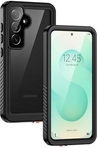 Lanhiem für Samsung Galaxy S25 Hülle, IP68 Wasserdicht Handyhülle Samsung S25 5G 360 Grad Schutzhülle Stoßfest Staubdicht Sturzfest Outdoor mit Eingebautem Displayschutz, Schwarz