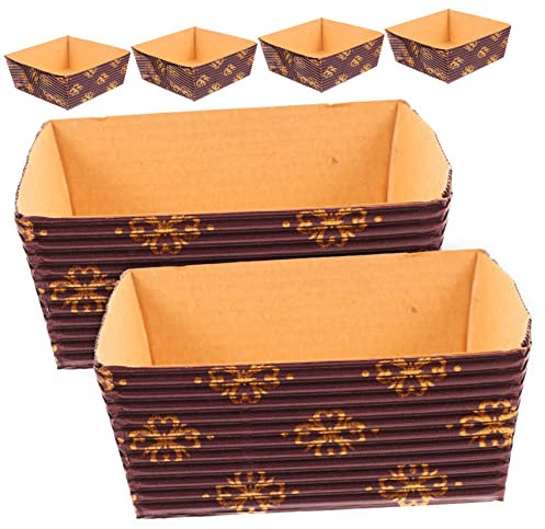 Alipis Stampi Per Plumcake Di Carta Usa e Getta 65x65x30mm, Teglie Di Carta Da Forno Resistente Ad Alte Temperature, Set Da 25 Pezzi Per Preparazione e Conservazione Di Dolci, Antipasti e Torte