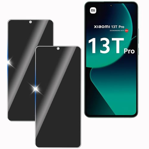 KULAIKE 2 Stück Sichtschutz für Xiaomi 13T Pro, Anti-Spähen Privatsphäre Schutzfolie,Anti-Spy Panzer Schutz Glas Folie,Blickschutzfolie, 9H Härte, Anti-Kratzer, Stoßfest
