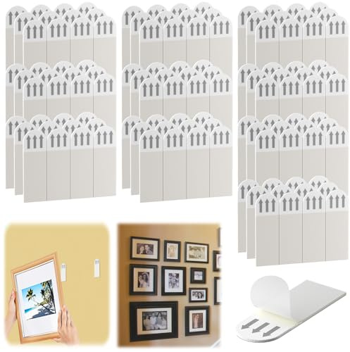 QINGHEC 120 Pcs Picture Hanging Strips, 16 * 46m No Tools Removable Poster Strips, Heavy Duty Adhesive Strips, Picture Wall Stickers, Picture Framing Tape for Poster and Photos Hanging