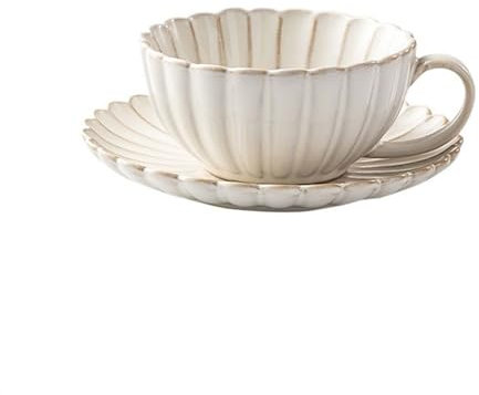 FAJNUZI2024 Tazze Set di Tazze da caffè retrò e piattino Tazza in Ceramica Set da tè pomeridiano Squisito di Alta qualità con Tazza di Latte Tazzine caffè