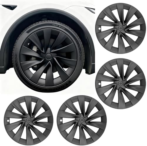 KAVANIC 4Stück Radkappen für Tesla Model Y Juniper 20 Zoll 2025 2026 | für Model Y Juniper Radkappen 20 Zoll Helix 2.0 Wheels(RWD/AWD), Sport Style Aerodynamisches Design, Große Reichweite