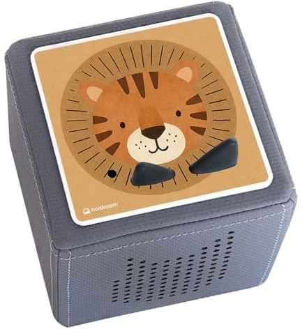 nordroom Leif Sticker Compatible with Toniebox, Perfect Fit and Self-Adhesive on High-Quality Scratch-Resistant Vinyl, with Lion Animals, Protective Cover Music Box, Weather-Resistant