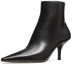 Michael Kors Women's Selina Heeled Bootie, Black/Vachetta Leather, 7