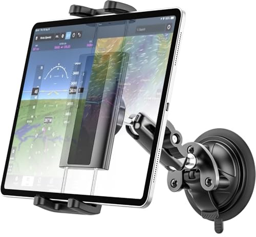 Dosvsi TabletHalterung Piloten, [Starker Vakuum Saugnapf] Tablet Halter Flugzeugcockpit mit Metallarm, Flugzeug WindschutzscheibeHalterung für iPad mini Air, iPad Pro 12.9 11, Tab, iPhone,4-13 Geräte
