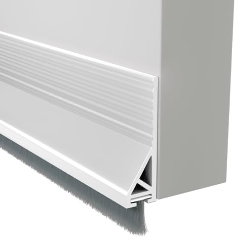 Zugluftstopper Dichtungsband für Türen 100CM, 2025 Neu Bürstendichtung Selbstklebend Zugluftstopper, Türdichtung mit Bürstendichtung, Selbstklebende Bodenabdichtung für Türen (Weiß)