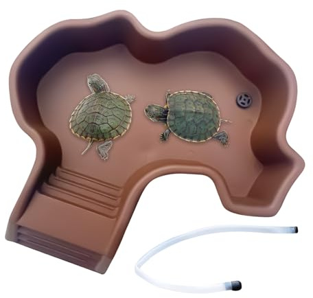 Vasca Per Rettili, Ciotola Per Acqua Per Tartarughe Con Rampa, Decorazione Per Acquario Con Scolo Per Draghi Barbuti Gechi Ragni Di Mare Rane Arboree