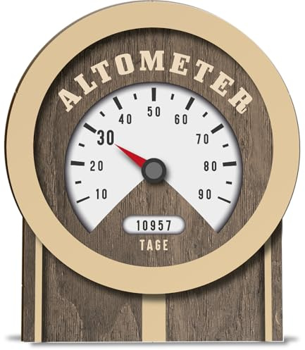 Geburtstagsgeschenk für Männer Karte Oldometer 30 Geburtstag Holzkarte - Geburtstagskarte mit Umschlag - liebevoll gestaltete Oldometer-Karte zum 30. Geburtstag, kreative Geschenkidee für Freunde