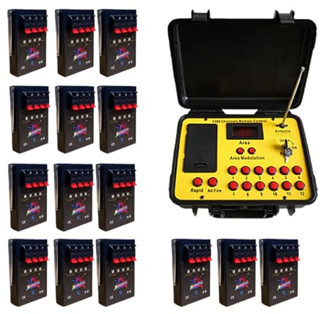 GarborEffect 60x Professional Fireworks Remote Ignition with 500 m Range, Programmable Ignition System for Weddings, New Year, Parties and Fireworks Shows