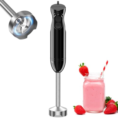 Bonsenkitchen Mixeur Plongeant 1000W, Mixeur Plongeur en Acier Inoxydable