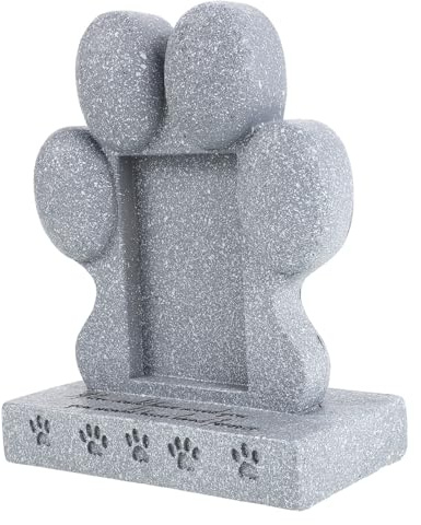 BELLIFFY Pierre Tombale Commémorative Extérieure pour Animaux de Compagnie Gris, Monument Funéraire Résistant aux Intempéries pour Chiens et Chats, Stèle Légère et Portable pour Jardin et