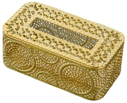 LIXSAZSE Distributeur de mouchoirs en papier pour salle de bain : une option alliant praticité et élégance. Boîte rangement pour mouchoirs en papier, or, B