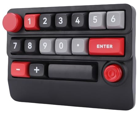 Cuifati Tastierino Numerico Meccanico RGB Wireless, Tastiera a 15 Tasti Programmabile con Macro Sostituibili a Caldo con Controllo Tramite Manopola Joystick Tastierino Numerico, per PC (rosso)