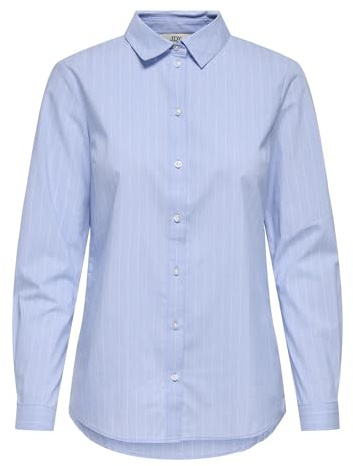 JdY Damen JDYMIO L/S Shirt WVN NOOS Bluse, Blau (Cashmere Blue Stripes: Cloud Dancer), 40