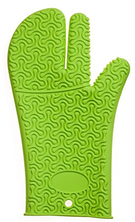 Kochblume Handschuh | Hitzeschutz Set | Premium-Silikon | Hitzebeständig | Spülmaschinenfest | Farbe: limette