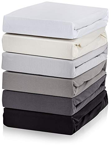 Exclusive Topper-Spannbettlaken | Bettlaken mit extra starkem Stoff 160 g/m² | Ideal für Boxspringbetten und Topper | Oeko-TEX® Made IN Green | Topper 10cm Steghöhe | 140-160x200 cm - Grau