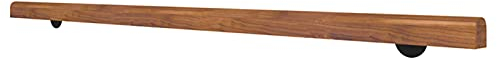 Handlauf Holz Geländer Handläufe für Treppen Innen Aussen Treppengeländer Wandhandlauf für Loft Treppen Dekor,mit Installationskit,Anpassbare Länge (90cm)