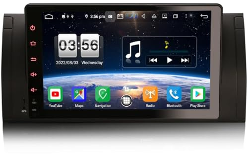 ERISIN 9 Pulgadas Android 11.0 Estéreo de Automóvil para BMW Serie 5 E39 X5 E53 M5 Soporte GPS Sat Nav Carplay Android Auto DSP Bluetooth WiFi Dab + TPMS 8 núcleos 4GB RAM + 64GB ROM