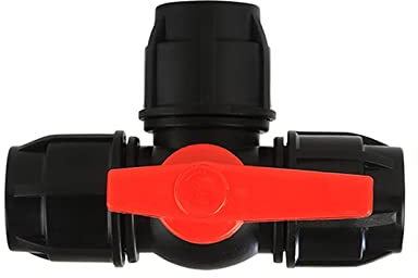 MGRAS 1/23/4 12 3 / DREI Wege Kunststoffkugelhahn T-Typ Sport Schnellverbindungsrohr Quick Union 20/25/22/40/50/63mm Kugelhahn (Specification : 63mm, Thread Type : Black Type)