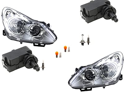 Johns, Scheinwerfer passend für Opel Corsa D 07/06-12/10 Leuchtmitt. Li Re + Stellmotor