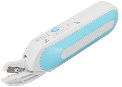 Dpofirs Elektrische Stoffschere, wiederaufladbarer Kartonschneider, elektrische Schneiderschere für Handarbeit, Nähen, Karton, Teppich und Scrapbooking (blau)