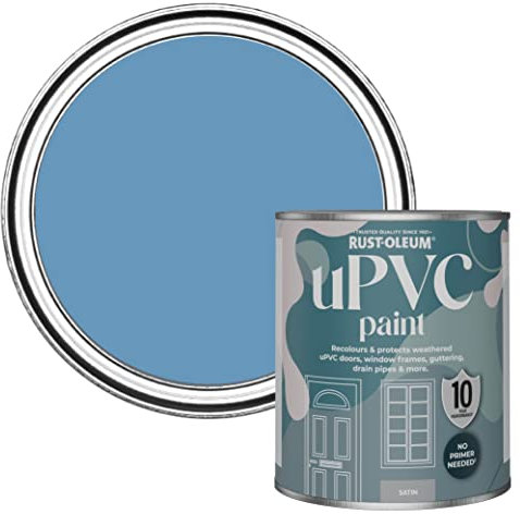 Rust-Oleum Blue uPVC Door and Window Paint In Satin Finish - Cornflower Blue 750ml