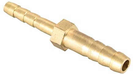 QUARKZMAN Raccordi in Ottone 6mm a 4mm Dia Raccordo Dritto Barb Tubo Flessibile Riduttore Dritto Connettore Adattatore per Tubo Flessibile Collegamento Giardino [1 Pezzo, Tono Oro]