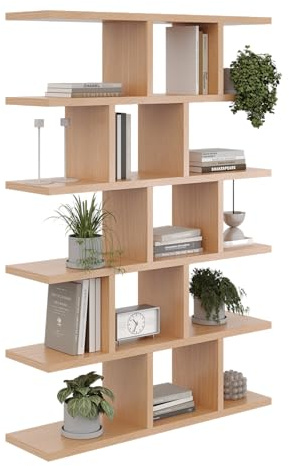KUBUTKU Wandregal 100x70x18 Hängeregal Mordern Design Bücherregal für Wohnzimmer Schlafzimmer Büro und Küche (Buche)