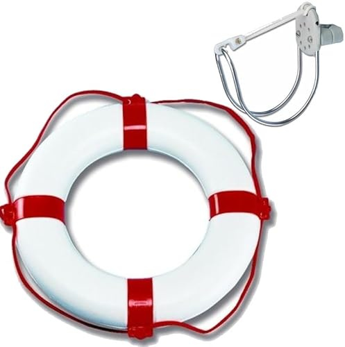 Rettungsring mit Halterung 57 * 34 cm weiß/rot